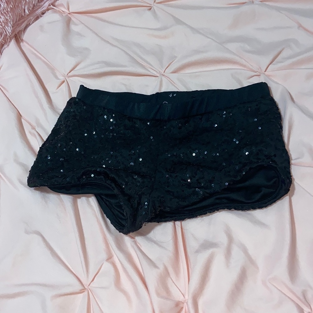 Black Sequin Dance Shorts